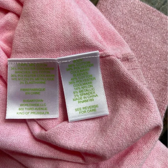 New Lilly Pulitzer pink Cobo oversized cool max light weight twee sweater. XXS - Picture 8 of 14